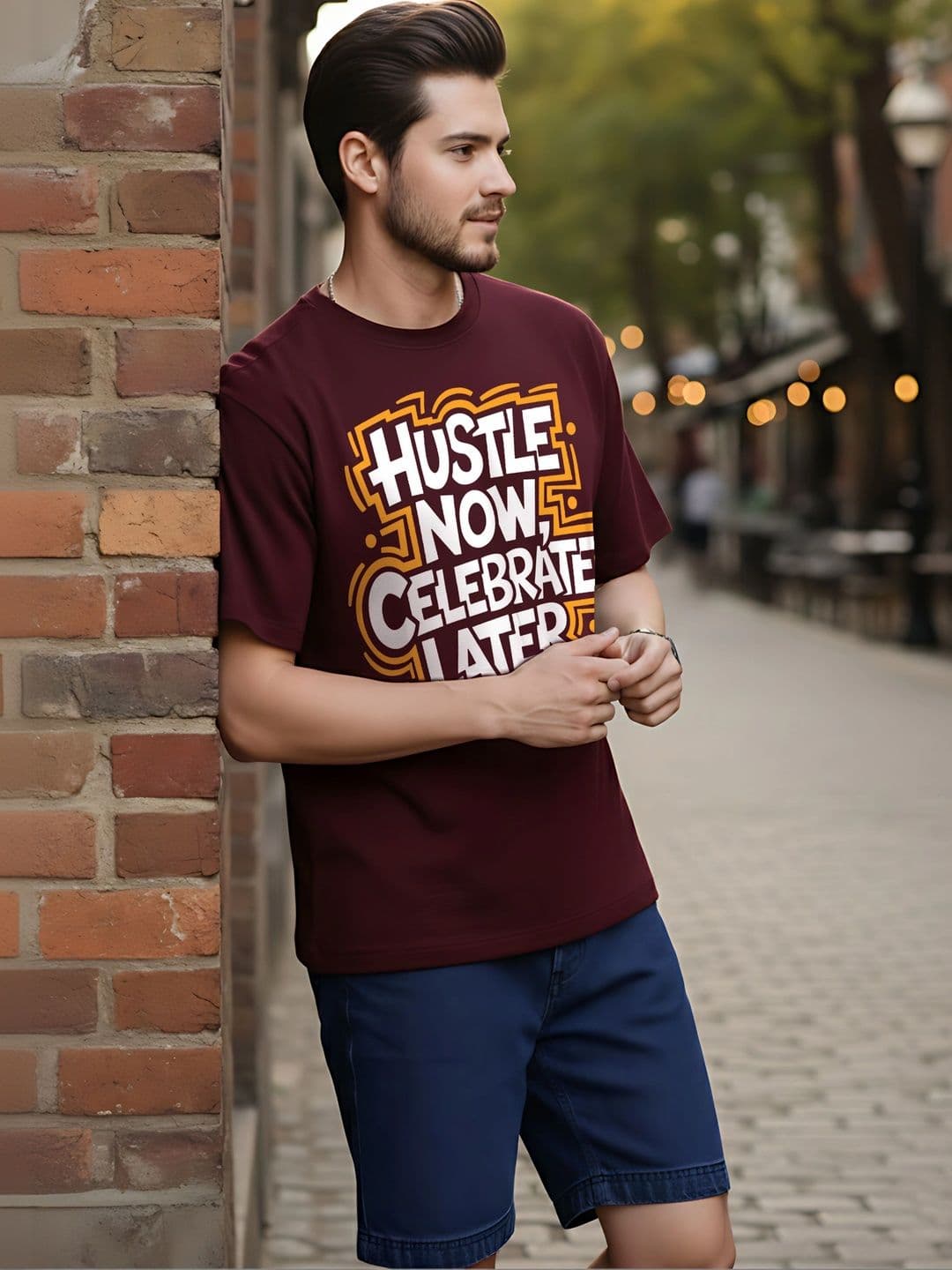 Moda Rapido Men Typography Printed T-shirt thumbnail 3