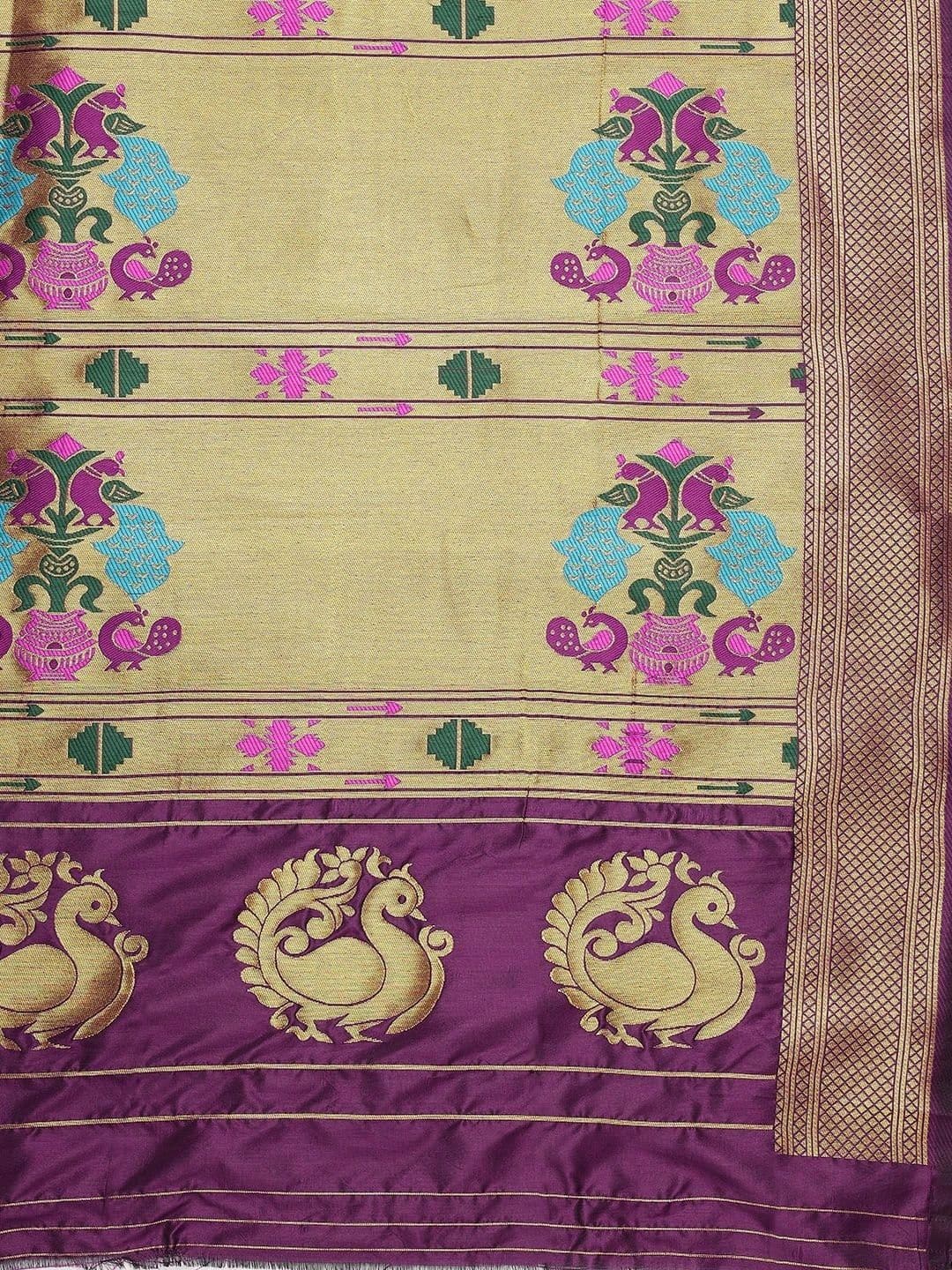 KALINI Woven Design Zari Art Silk Paithani Saree thumbnail 7