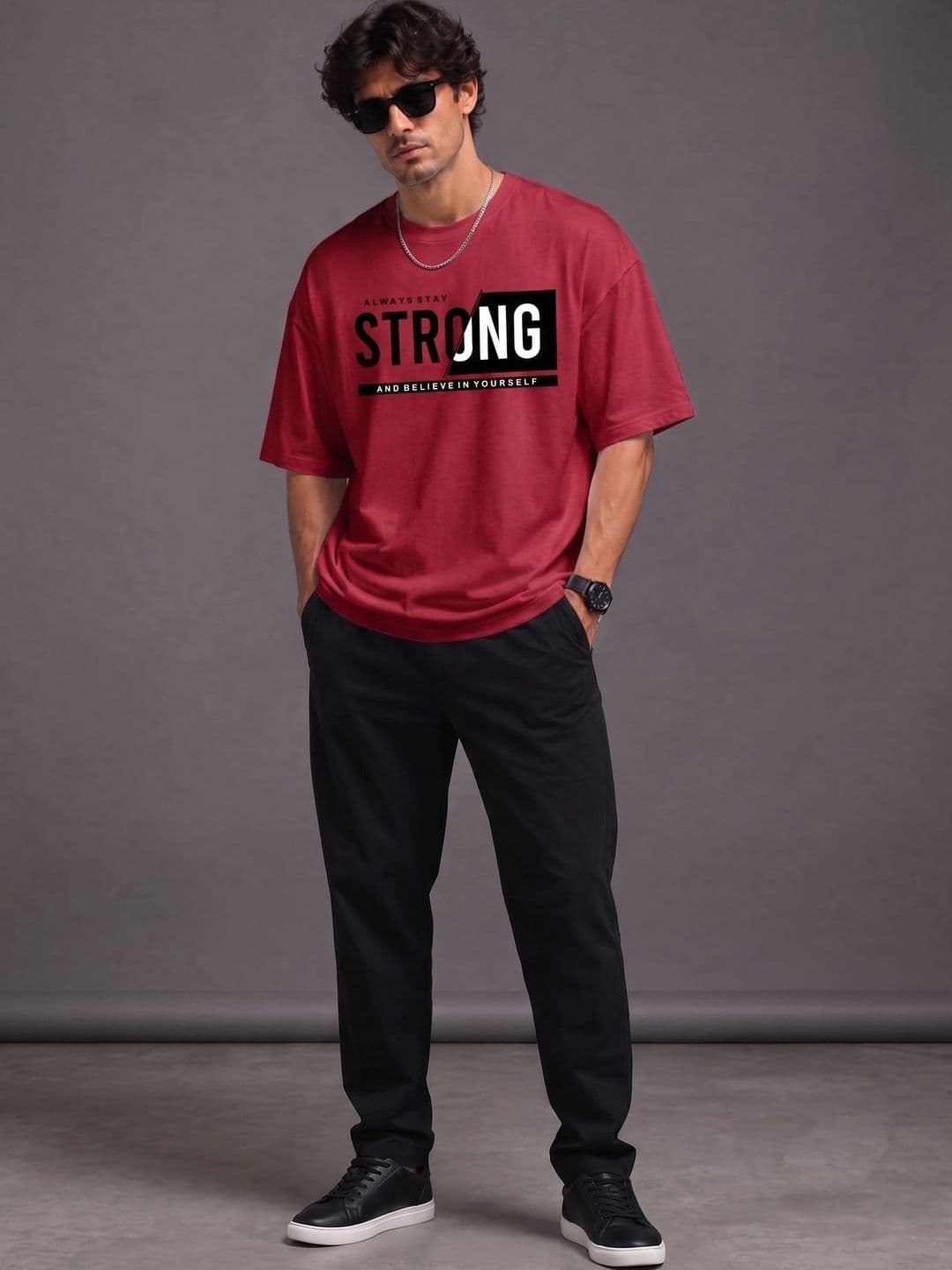 Roadster Men Typography Printed Drop-Shoulder Sleeves T-shirt thumbnail 3
