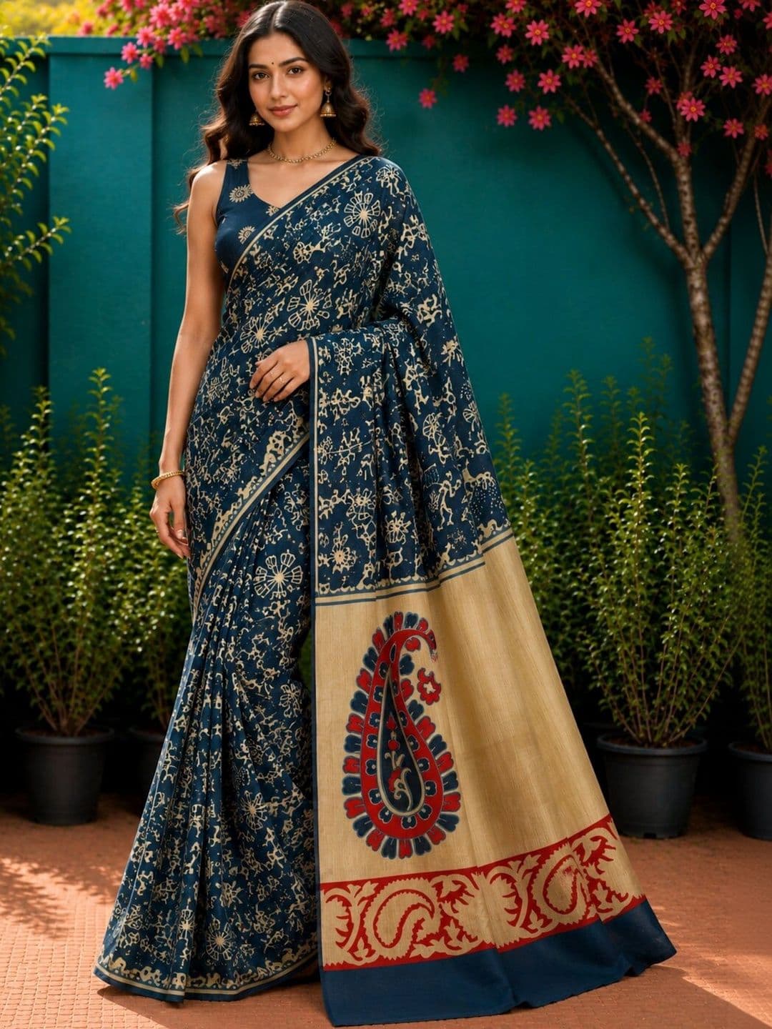 Anouk Warli Art Silk Designer Saree - view 1