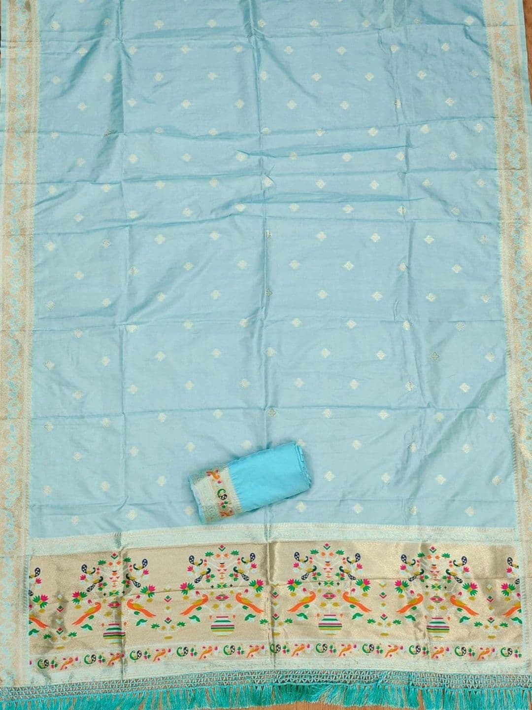 KALINI Pure Silk Unstitched Dress Material thumbnail 3