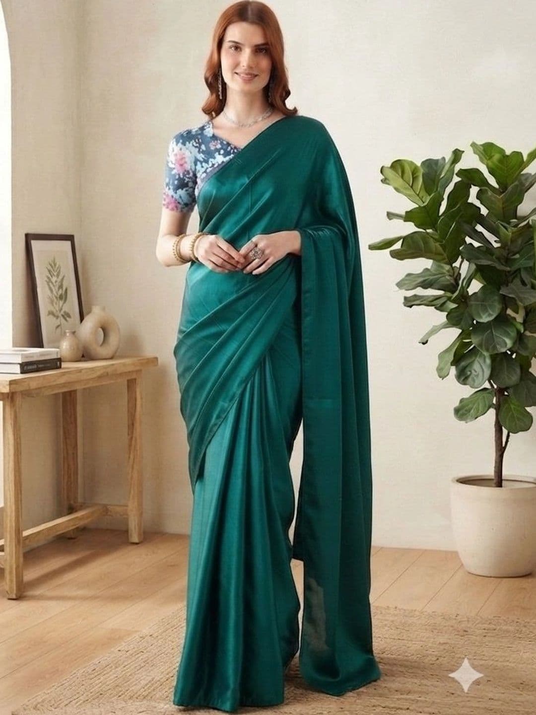 HERE&NOW Satin Saree thumbnail 2