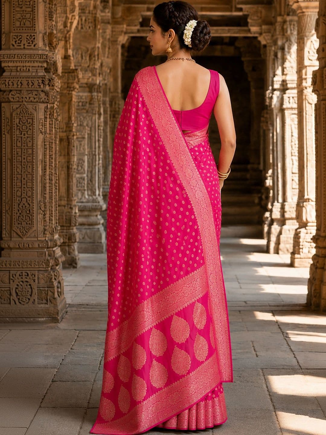 Mitera Woven Design Zari Silk Blend Designer Banarasi Saree thumbnail 5