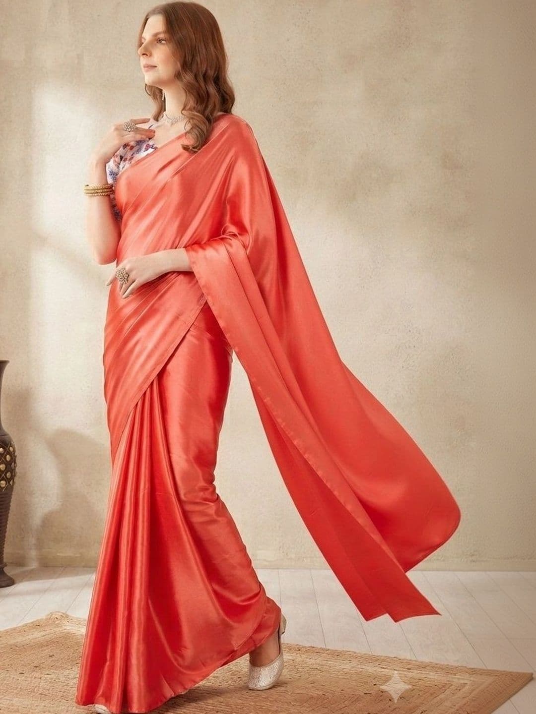 HERE&NOW Satin Saree thumbnail 3