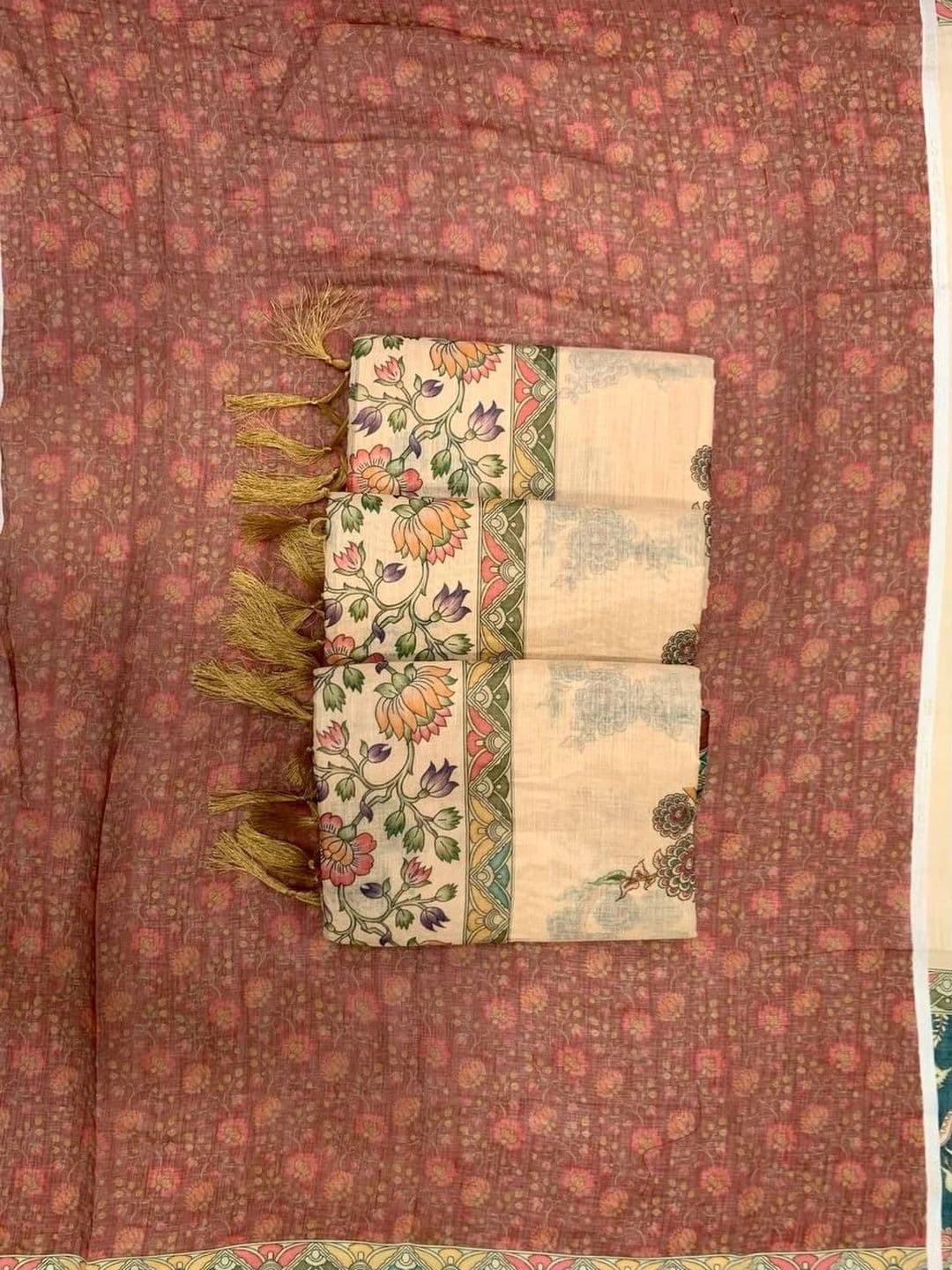 saneria silk Kalamkari Linen Blend Chanderi Saree thumbnail 6