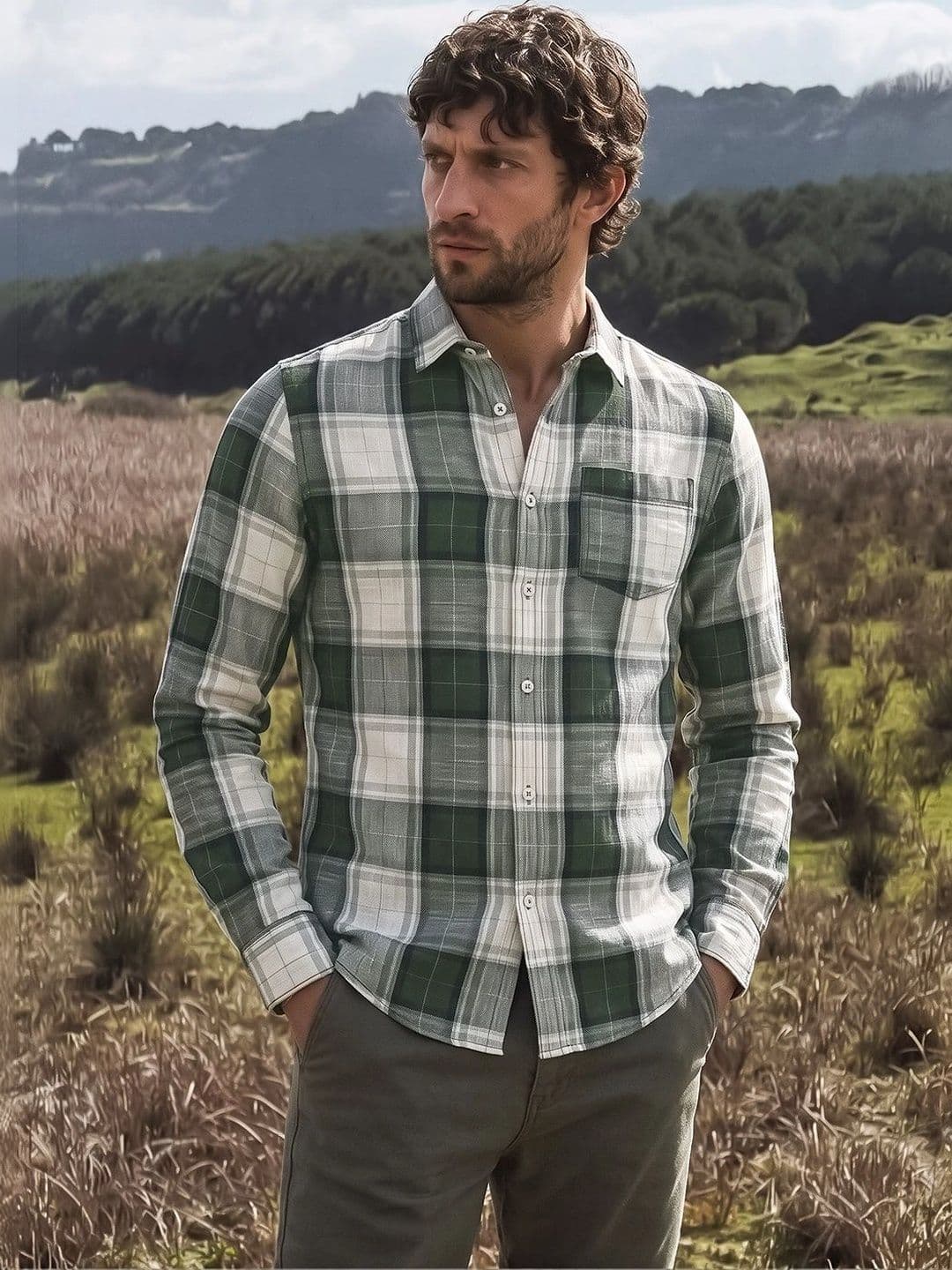 The Indian Garage Co Men Slim Fit Checked Casual Shirt thumbnail 2