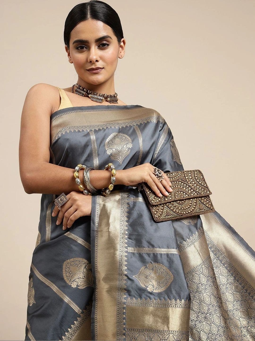 KALINI Woven Design Zari Art Silk Banarasi Saree thumbnail 4
