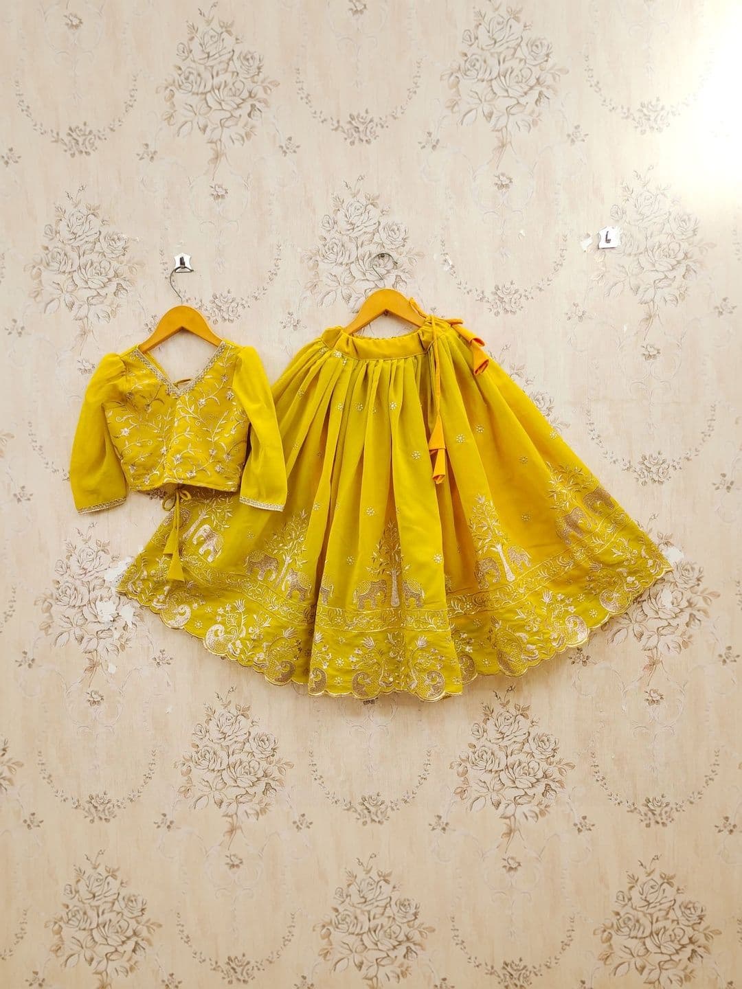 KALINI Girls Embroidered Thread Work Ready to Wear Lehenga & thumbnail 4