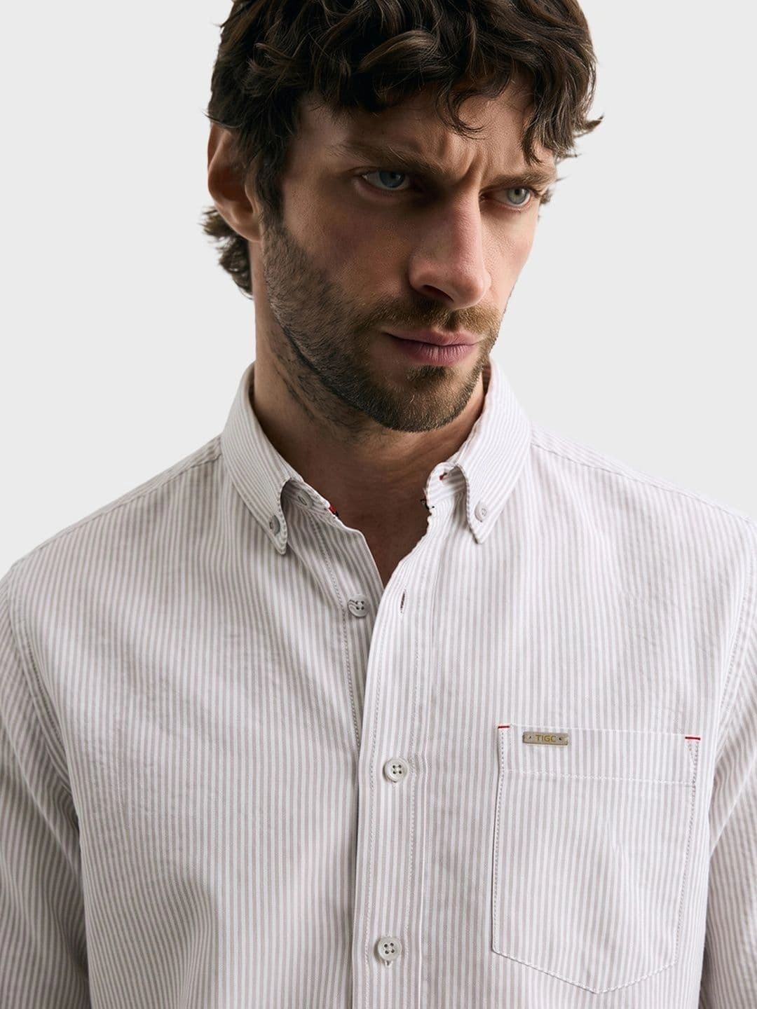 The Indian Garage Co Men Slim Fit Striped Casual Shirt thumbnail 7