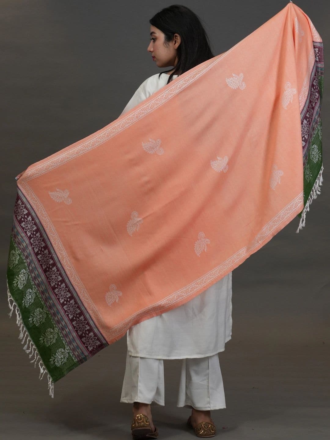SHIFNEEN Women Ethnic Motifs Embroidered Acrylic Shawl thumbnail 5