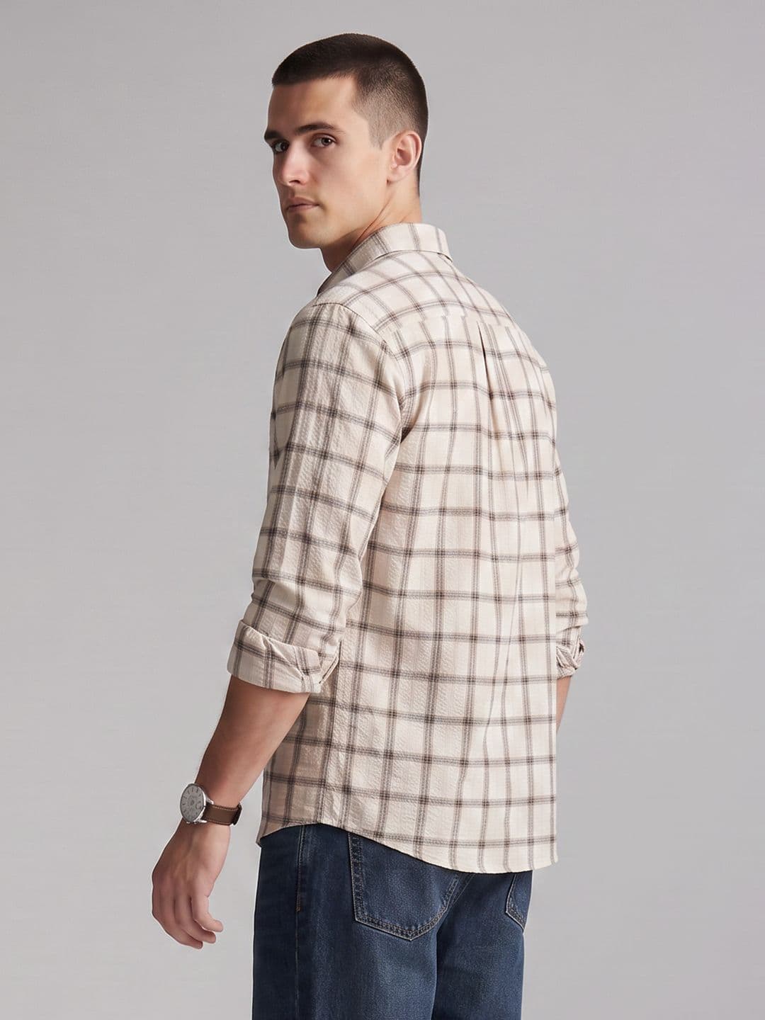 THE SHIRT CODE Men Checked Casual Shirt thumbnail 5