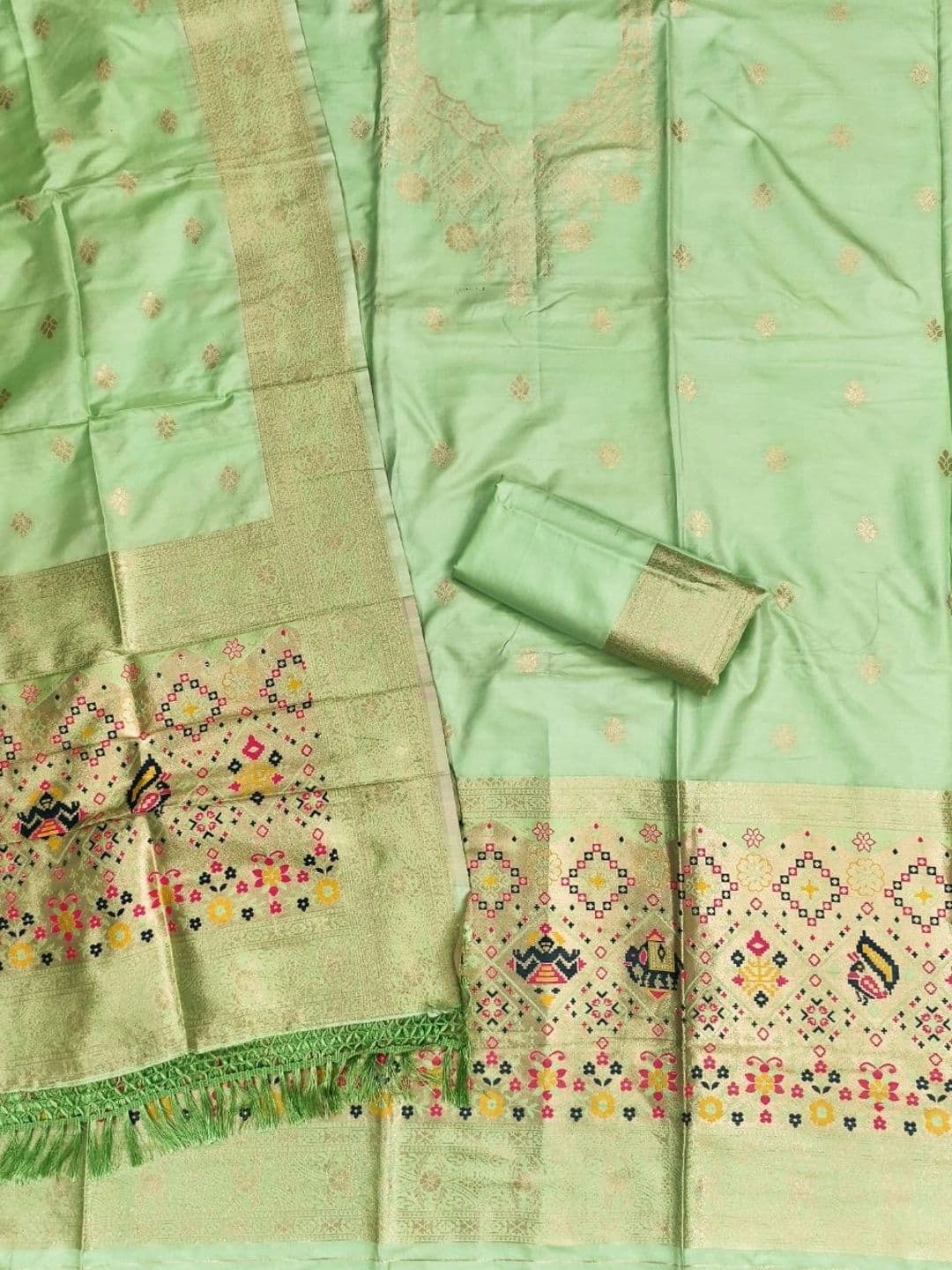 KALINI Pure Silk Unstitched Dress Material thumbnail 3