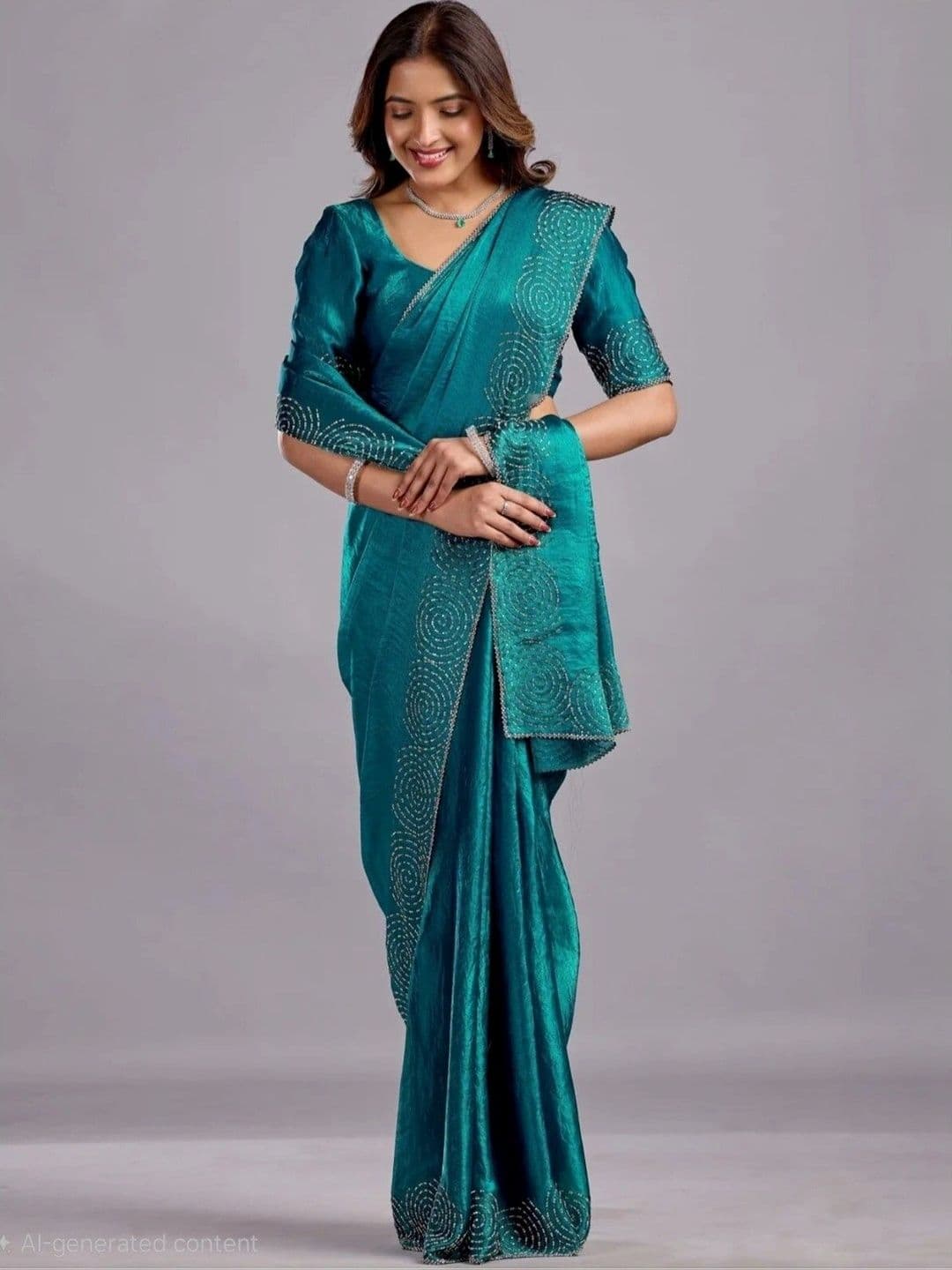 shreevali creation Embellished Satin Saree - view 1