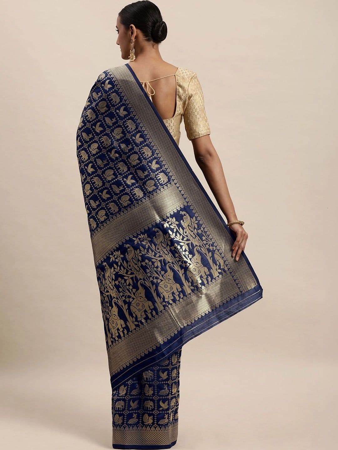 KALINI Woven Design Zari Art Silk Banarasi Saree thumbnail 3
