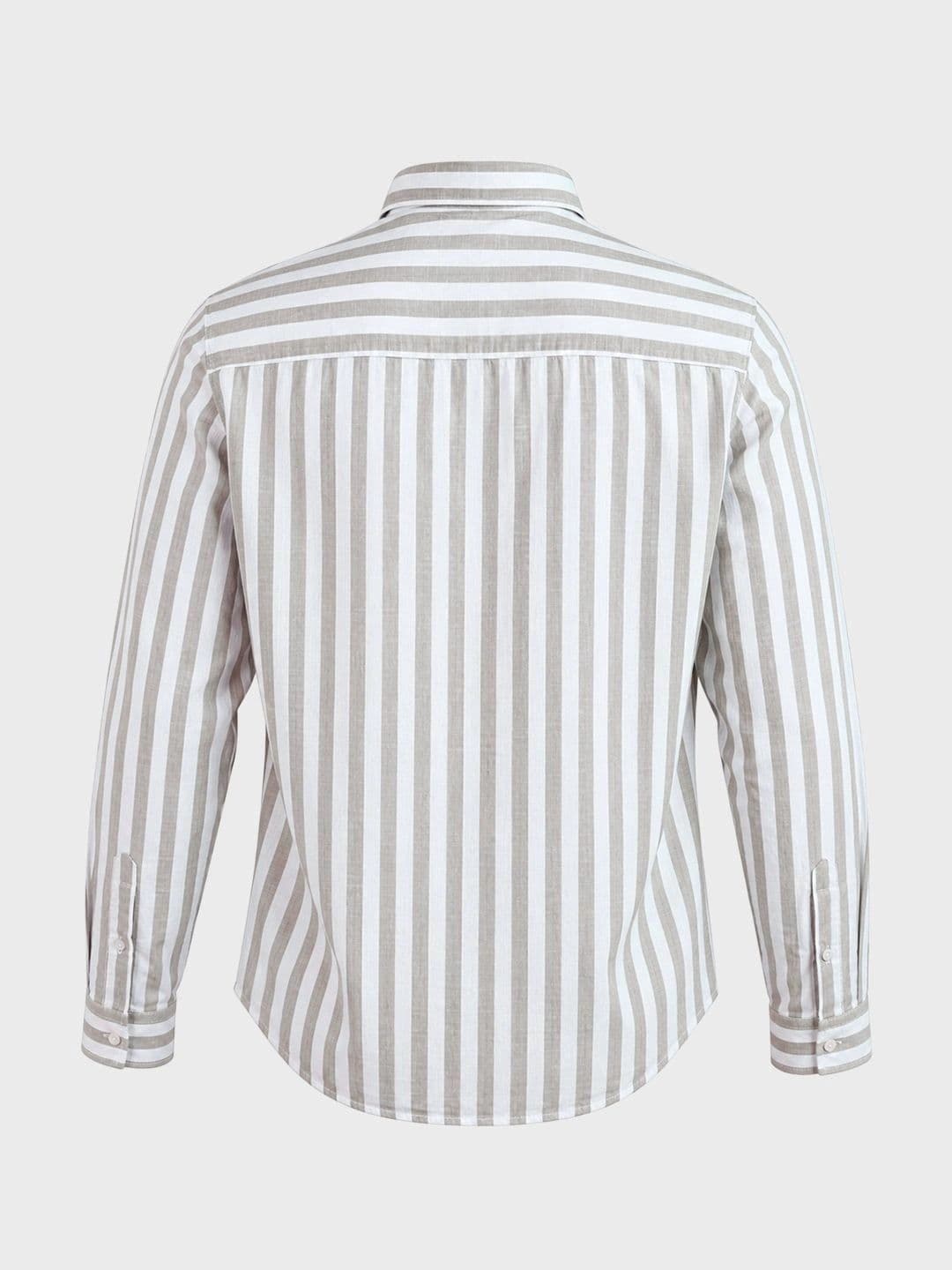 The Indian Garage Co Men Slim Fit Striped Casual Shirt thumbnail 4
