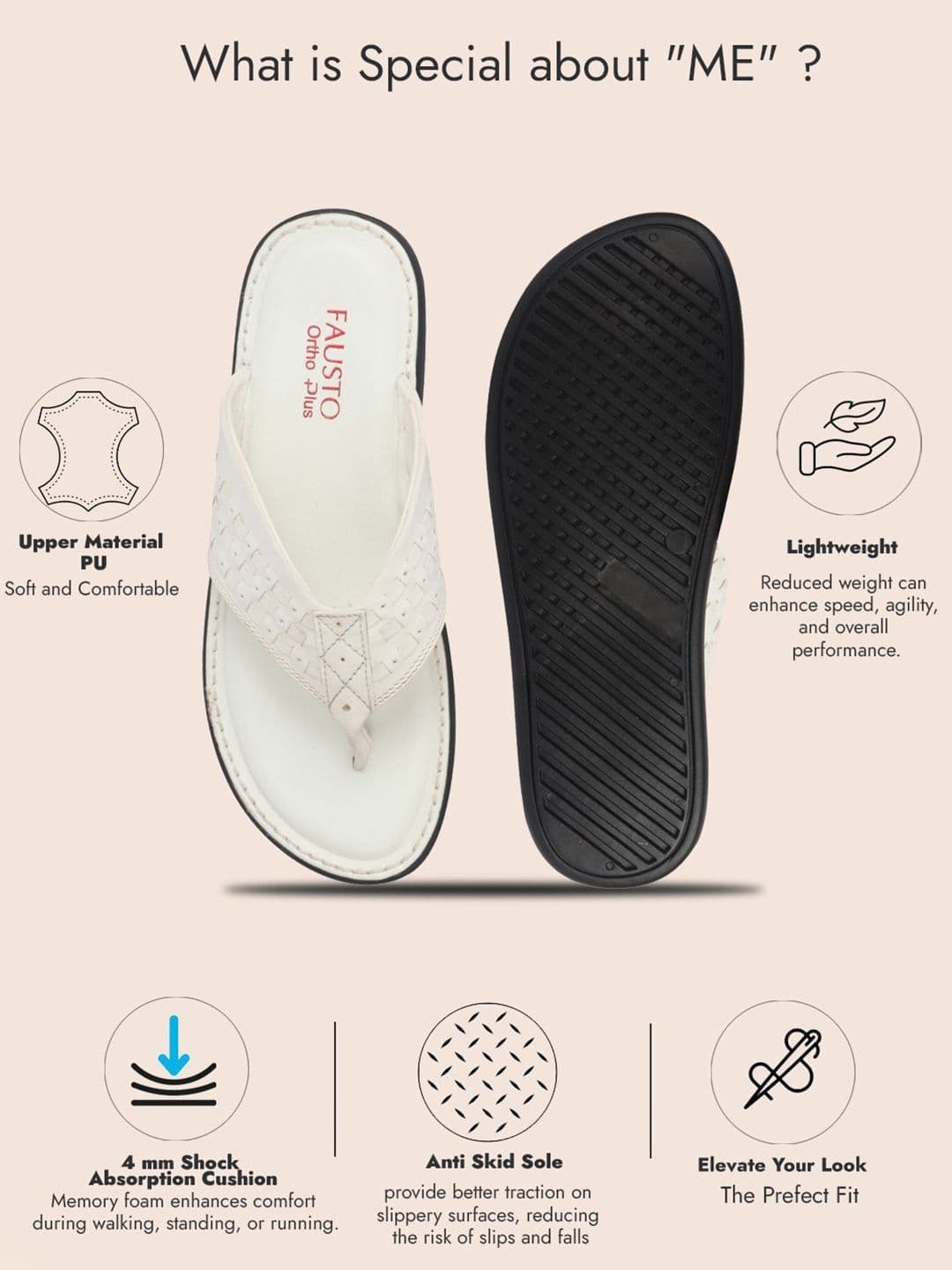 FAUSTO Men Ortho Ultra Lightweight Comfort Sandals thumbnail 4