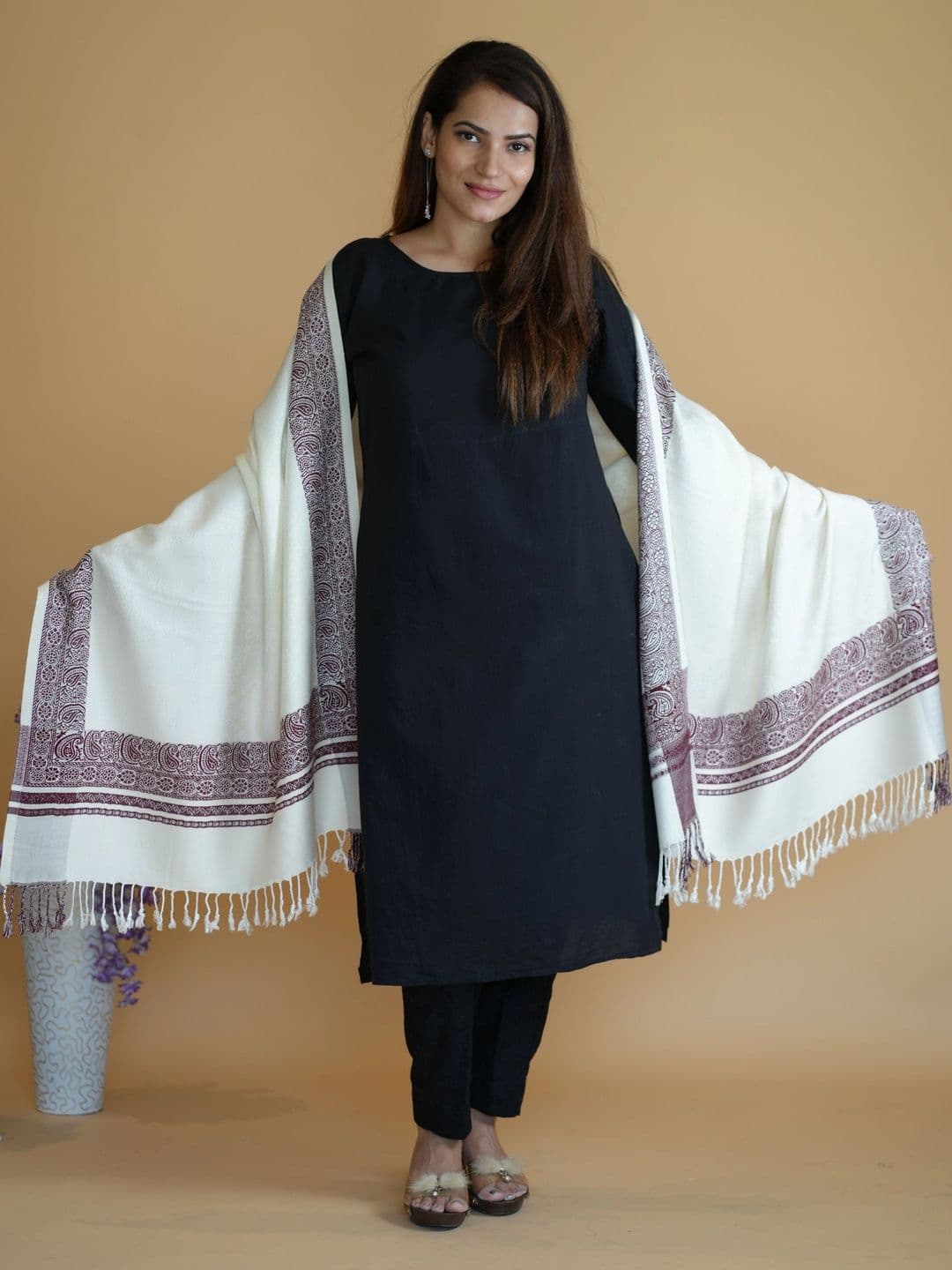 SHIFNEEN Women Ethnic Motifs Printed Acrylic Shawl - view 1