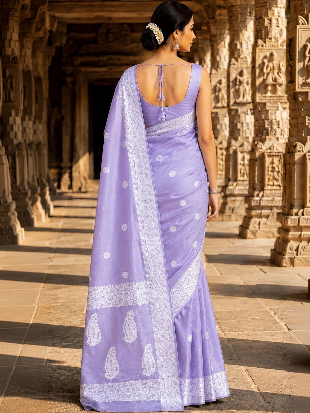 Mitera Women Woven Design Zari Designer Kanjeevaram Saree thumbnail 3