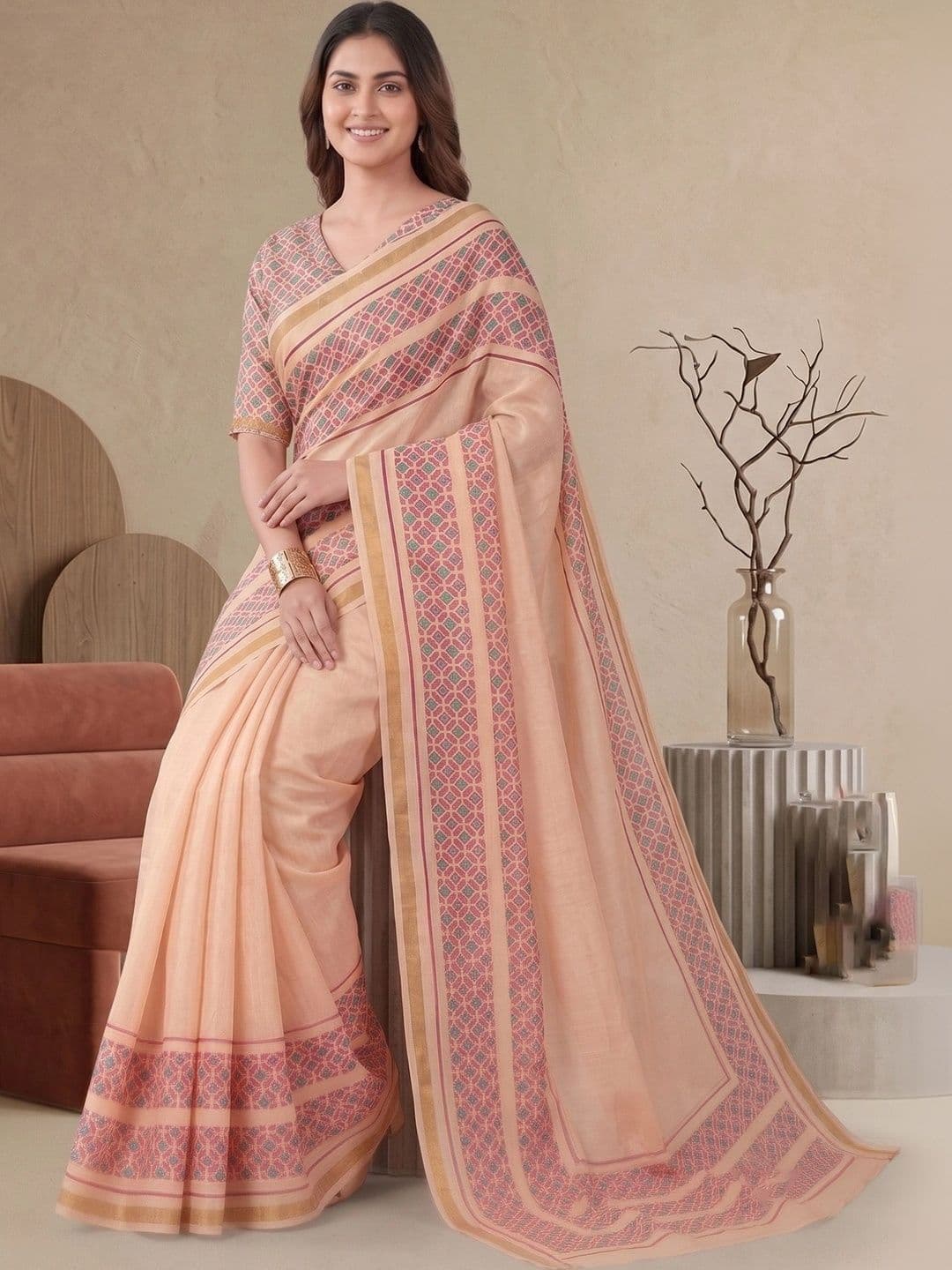 elora Fusion Chanderi Saree thumbnail 5