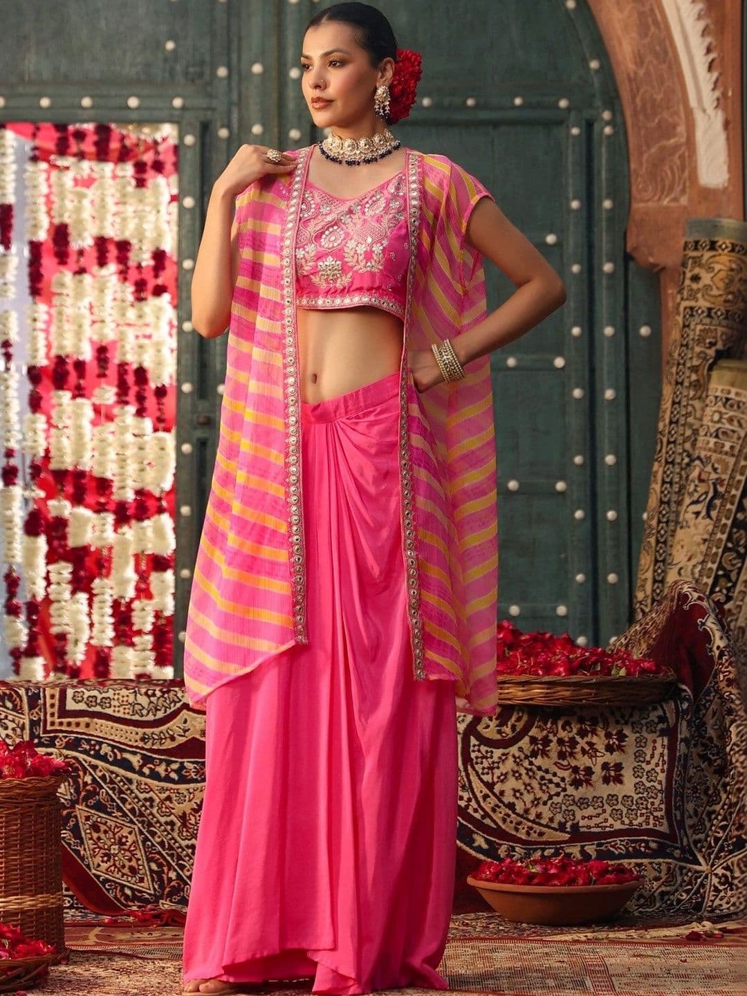 SCAKHI Embroidered Ready to Wear Lehenga & - view 1