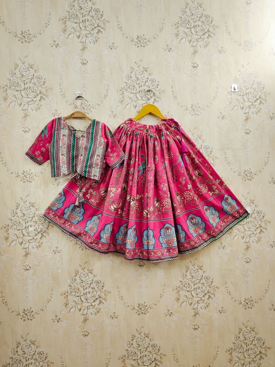 KALINI Girls Printed Block Print Ready to Wear Lehenga Set thumbnail 6