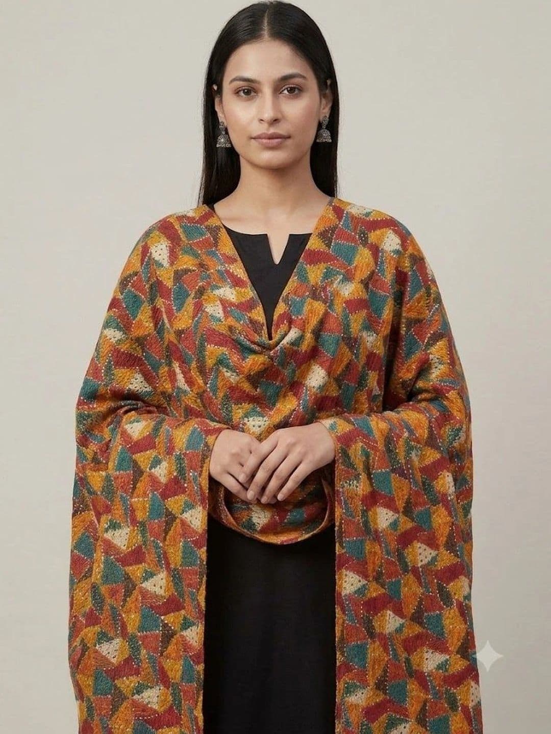 IVAARA Printed Dupatta with Thread Work thumbnail 4