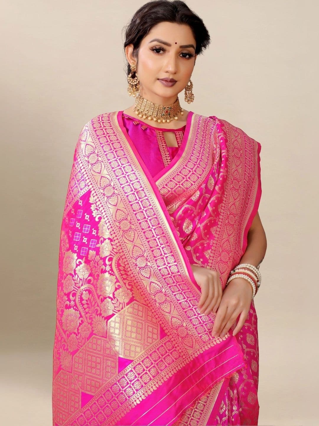 KALINI Woven Design Zari Art Silk Banarasi Saree thumbnail 7
