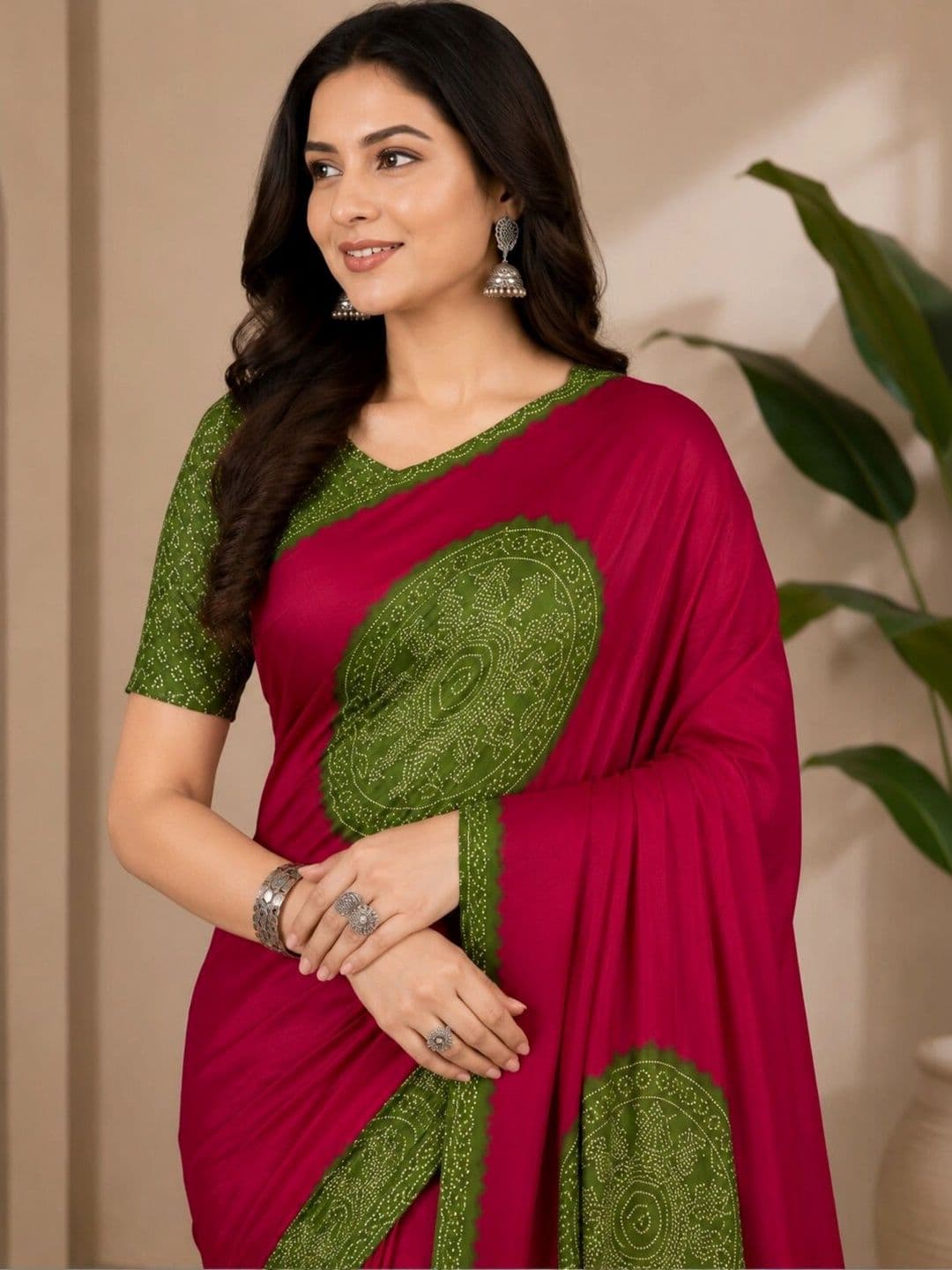 Anouk Batik Art Silk Designer Saree thumbnail 2