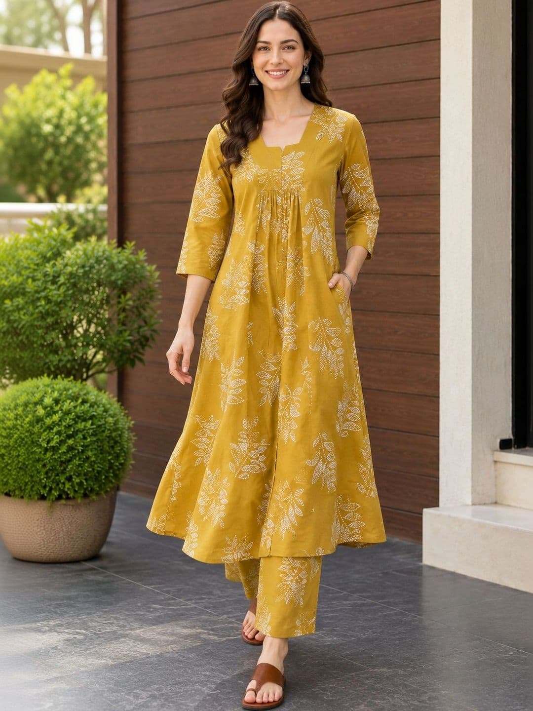 DSK STUDIO Women Floral Printed Empire Kurta with Palazzos - view 1