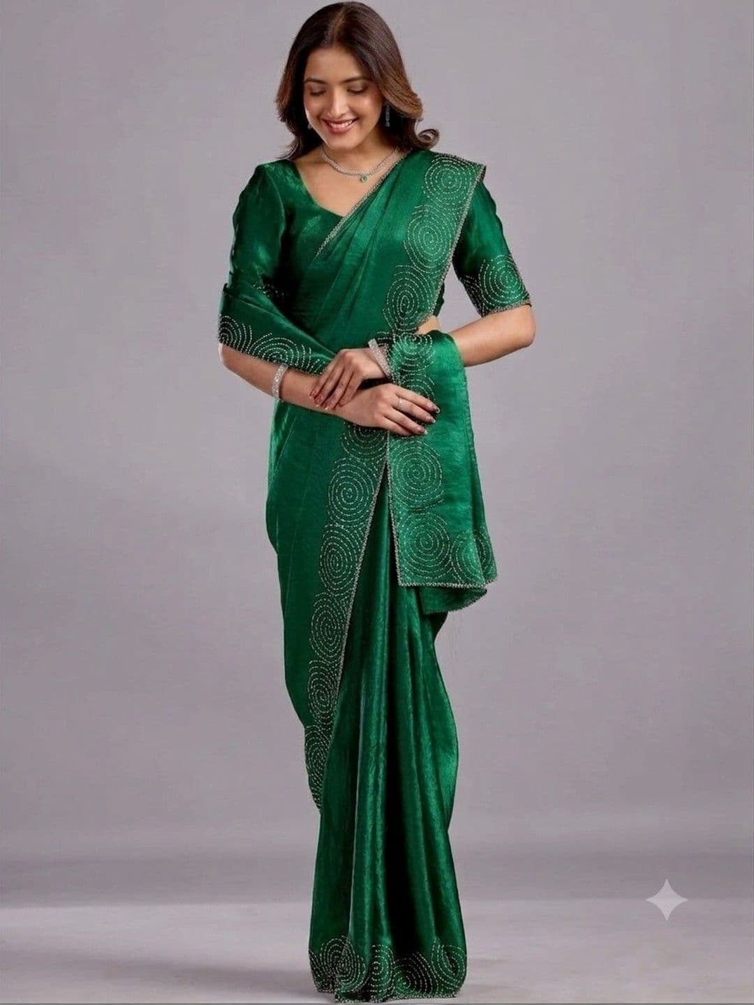 shreevali creation Embellished Satin Saree - view 1