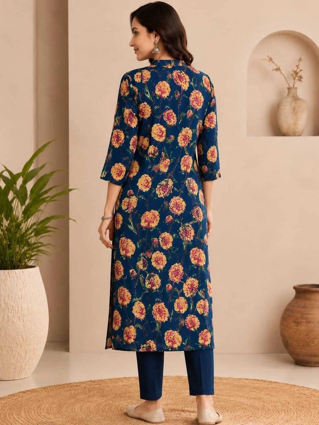 Sangria Women Floral Printed Floral Kurta thumbnail 3