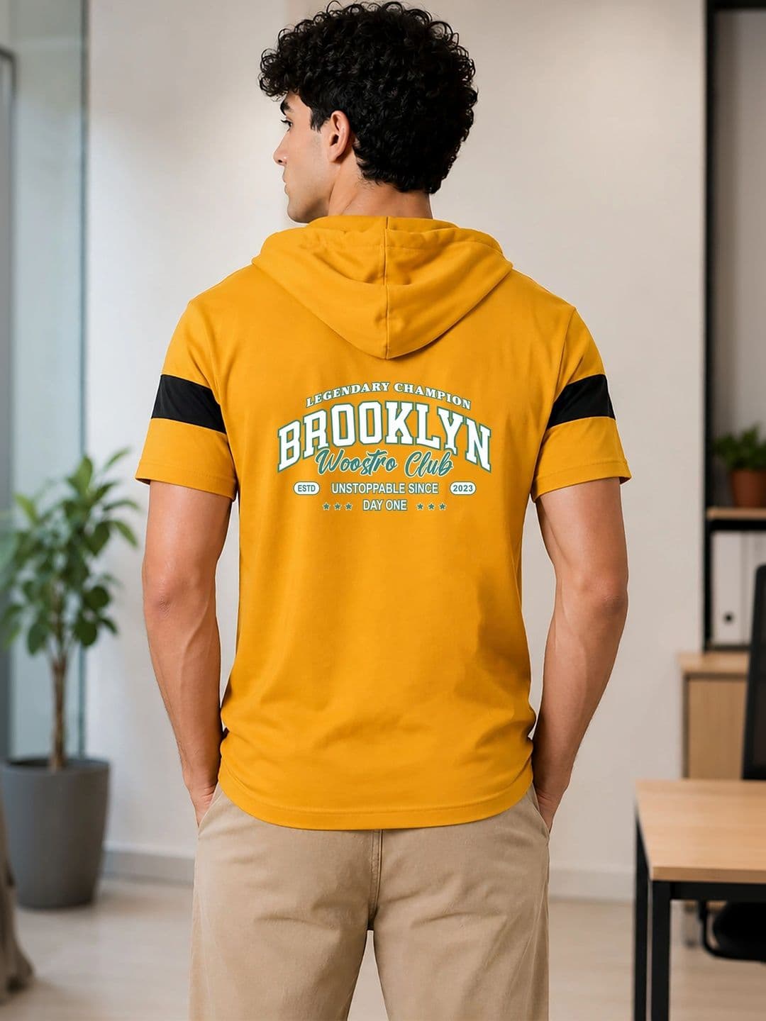 SKY HARBOAR Men Printed Hooded T-shirt thumbnail 4