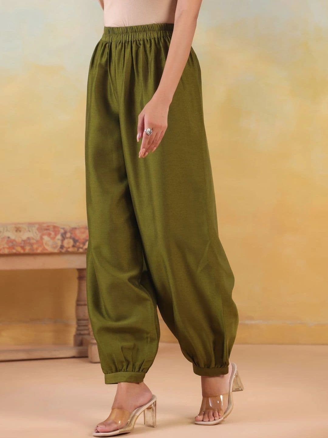 JAIPUR KURTI LUXE Women Knitted Ethnic Palazzos thumbnail 3