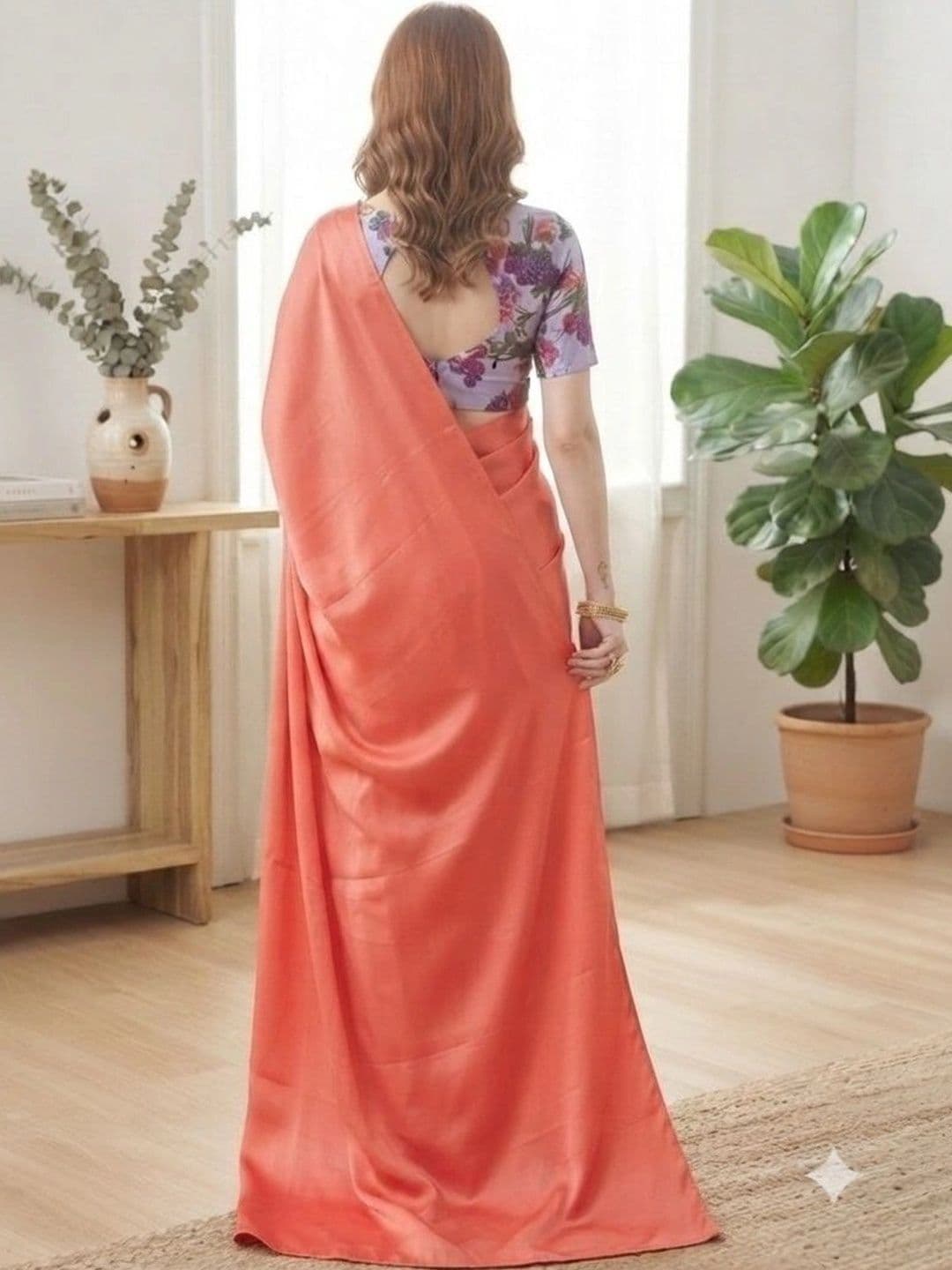 HERE&NOW Satin Saree thumbnail 5