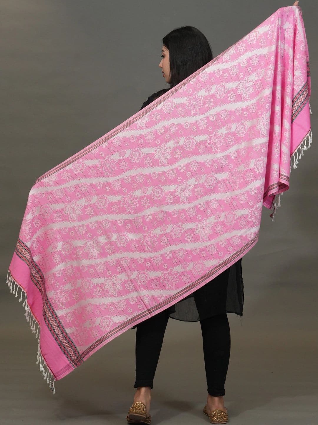 S.T. Women Floral Printed Acrylic Shawl thumbnail 2