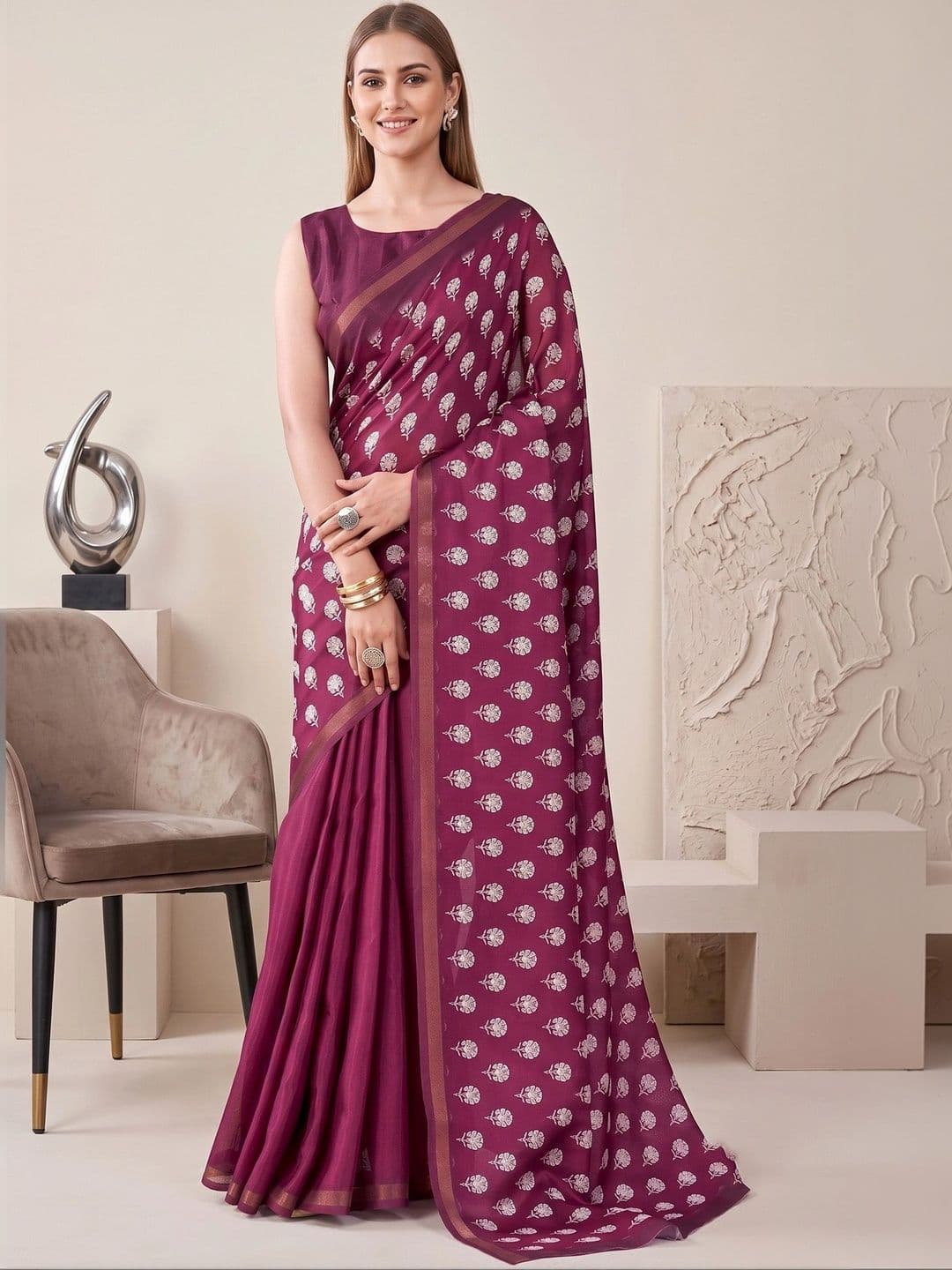 elora Floral Fusion Saree - view 1
