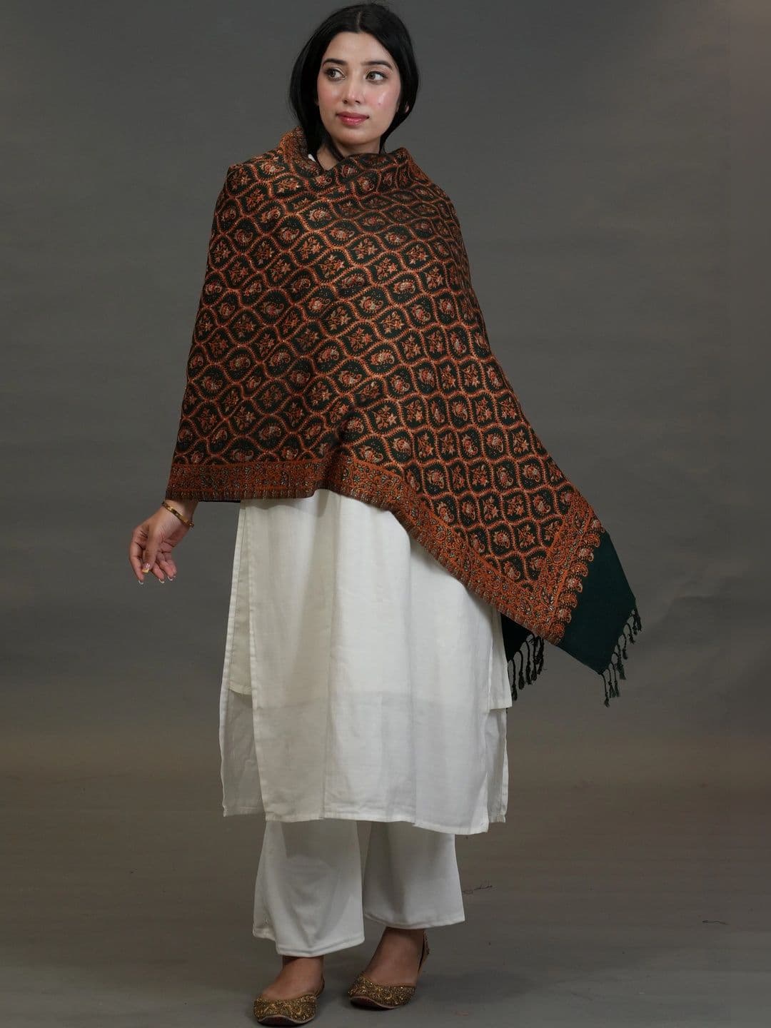 SHIFNEEN Women Ethnic Motifs Woven Design Acrylic Shawl thumbnail 3