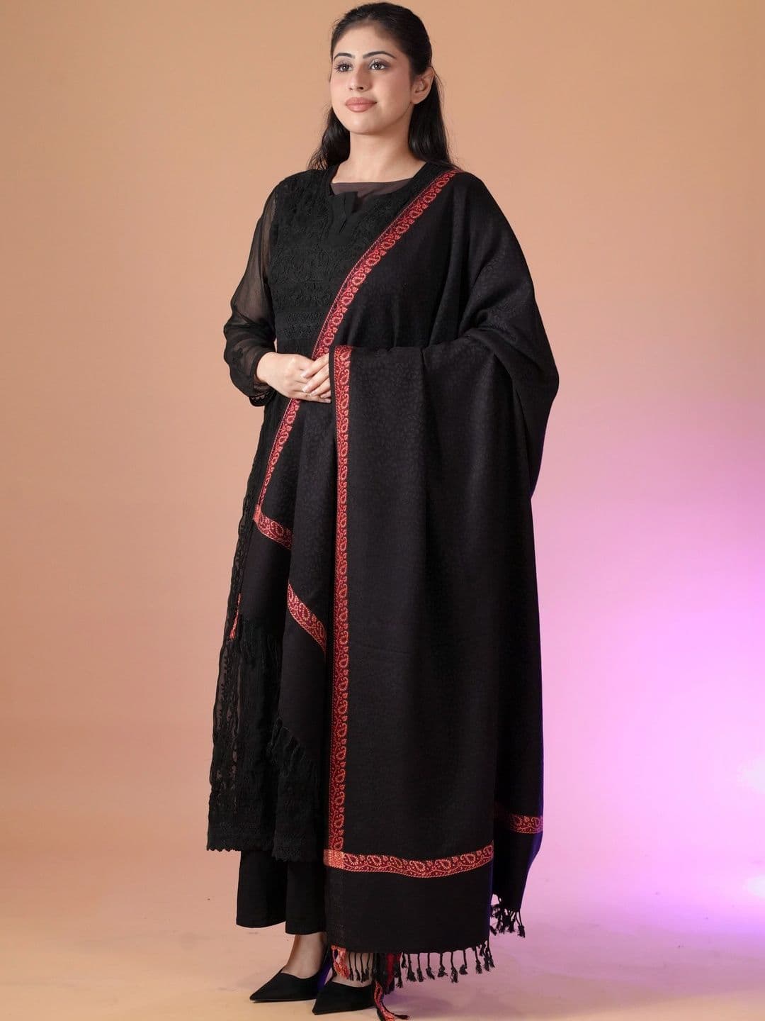 S.T. Women Woven Design Acrylic Shawl thumbnail 5