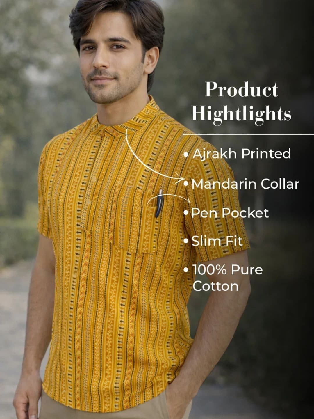 Avishya Men Printed Handloom Kurta thumbnail 5