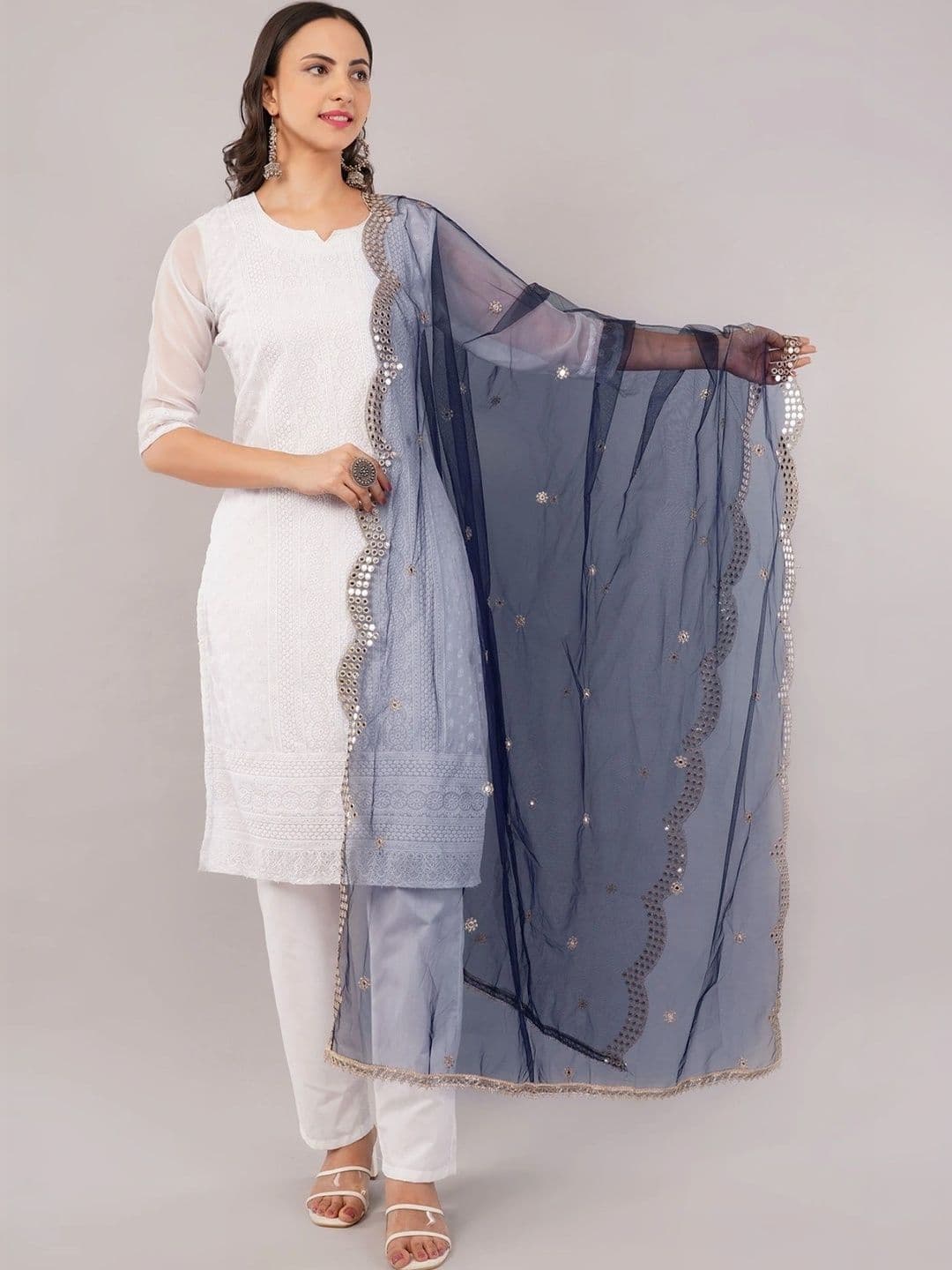 IVAARA Dupatta with Mirror Work thumbnail 2