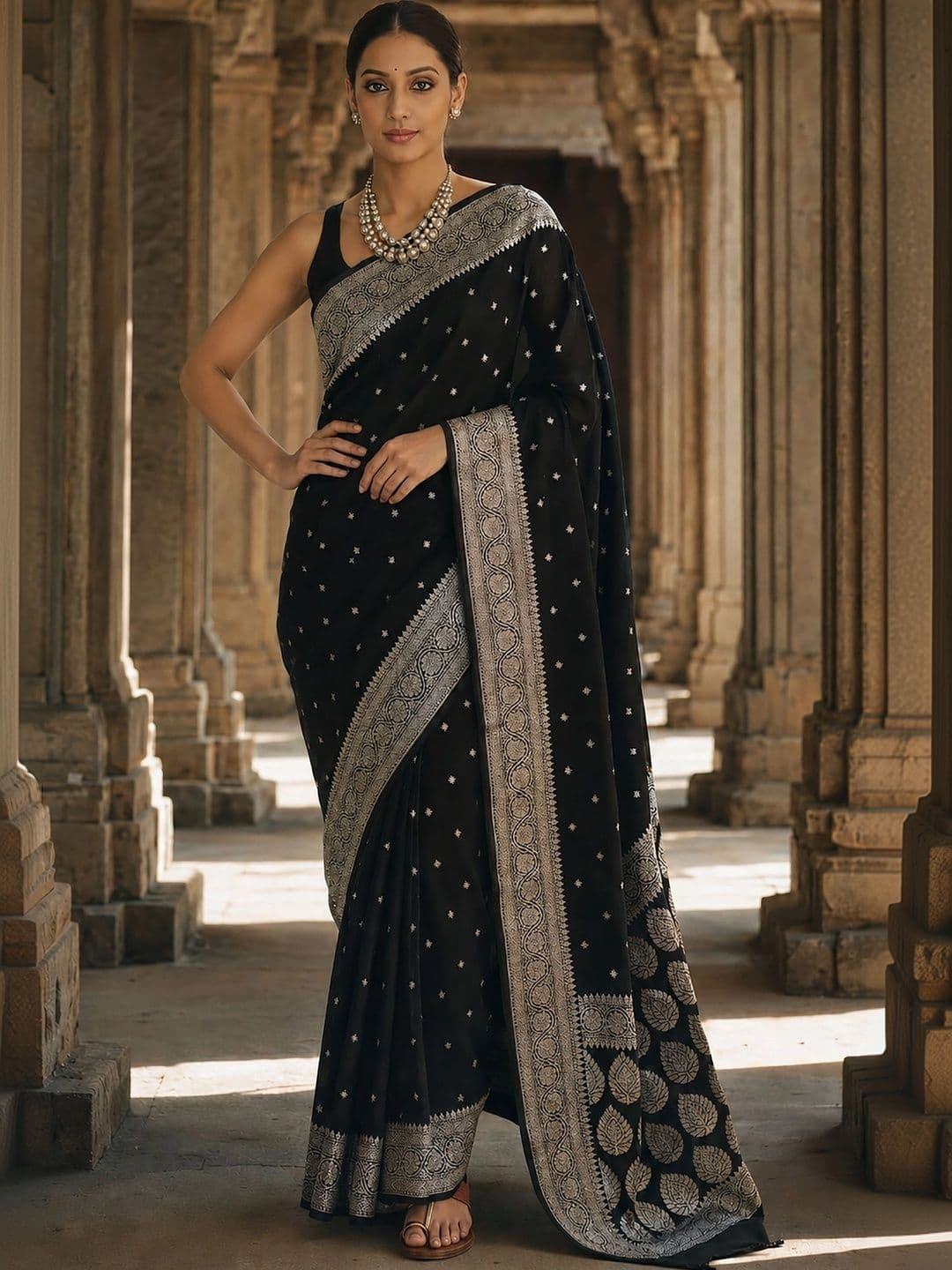 Mitera Woven Design Zari Silk Blend Designer Banarasi Saree thumbnail 4