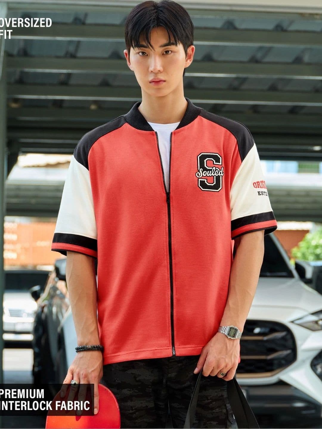 The Souled Store Mens Embroidered Red Baseball Shirts - view 1