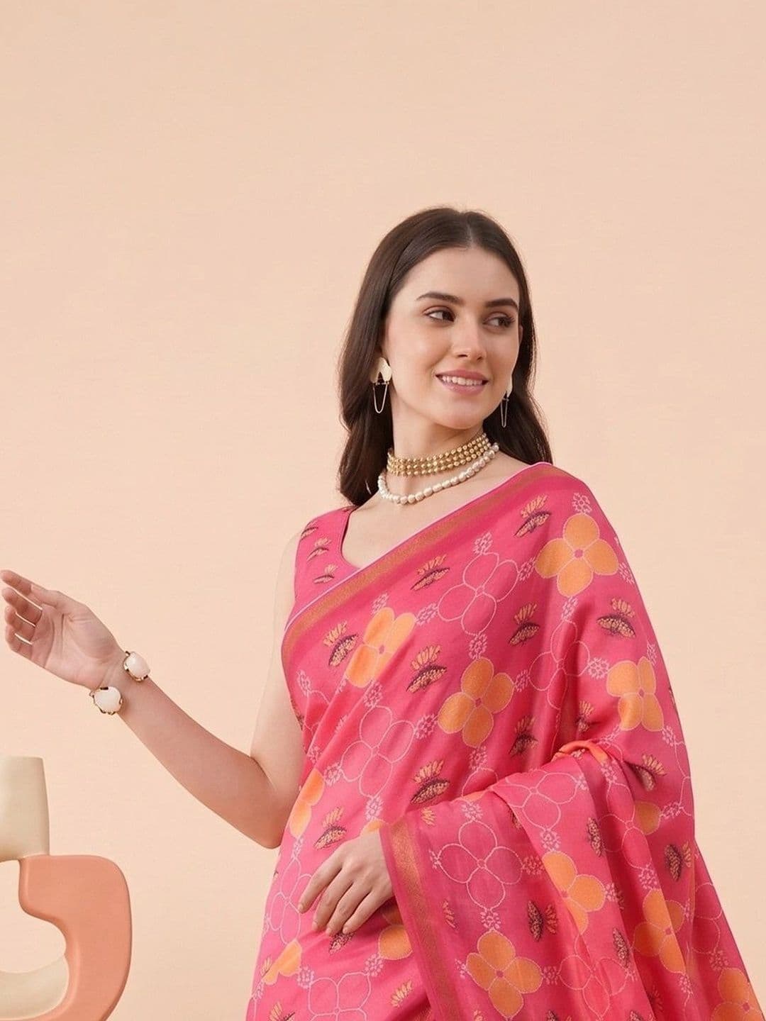 elora Digital Print Saree thumbnail 4