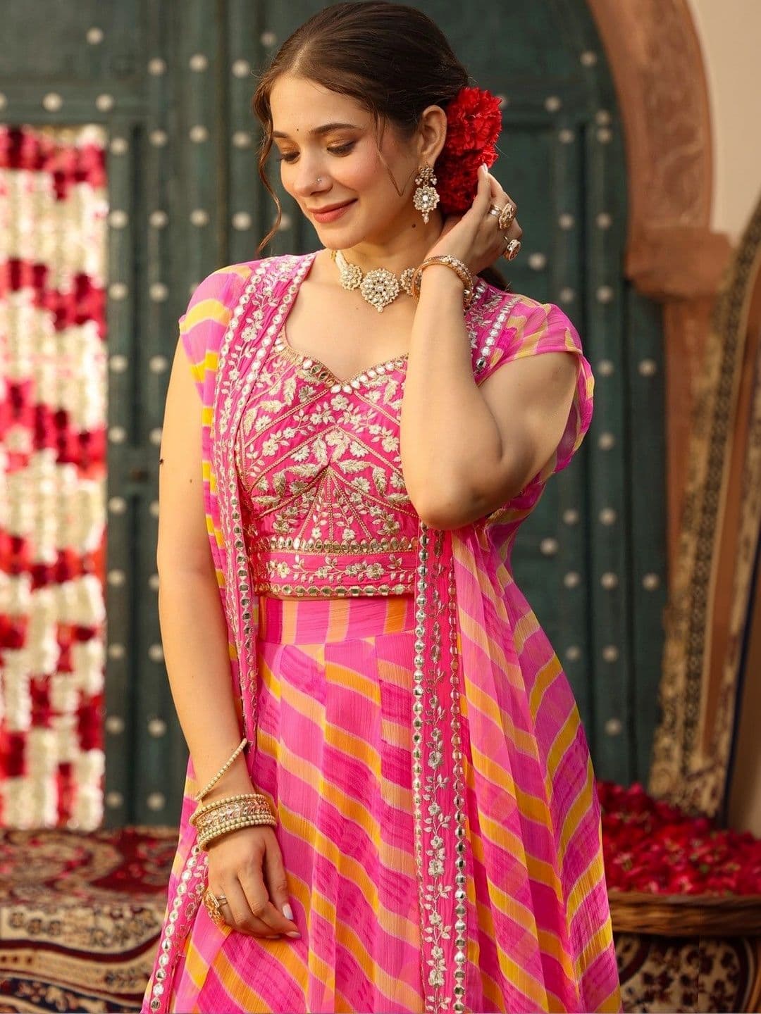 SCAKHI Embroidered Ready to Wear Lehenga & thumbnail 2