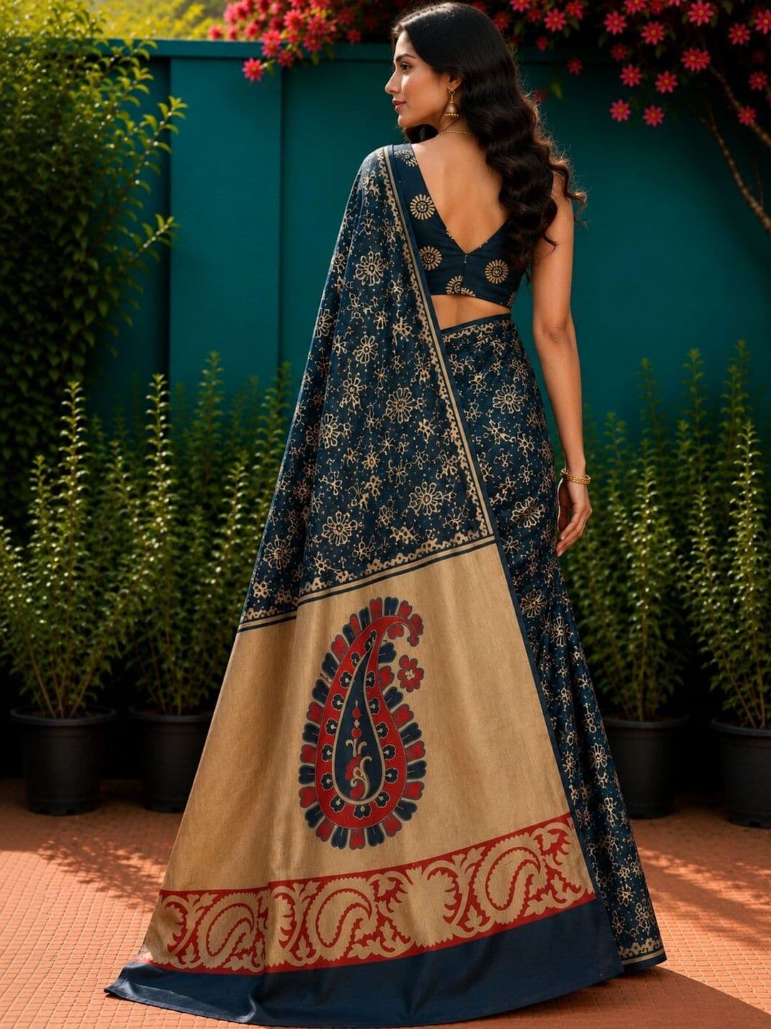 Anouk Warli Art Silk Designer Saree thumbnail 3