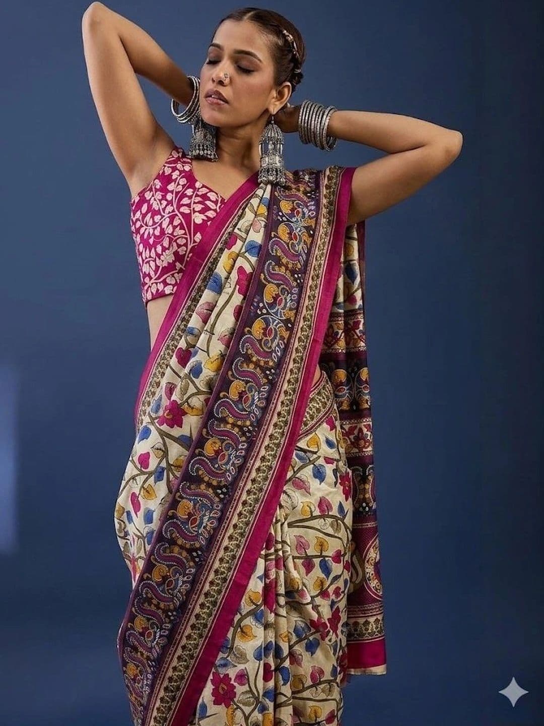 MITITA FASHION Floral Saree thumbnail 2