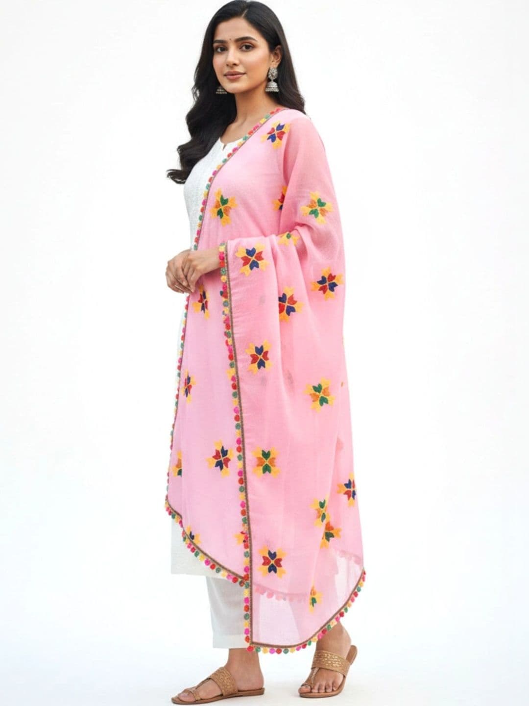 IVAARA Ethnic Motifs Embroidered Dupatta with Thread Work thumbnail 4