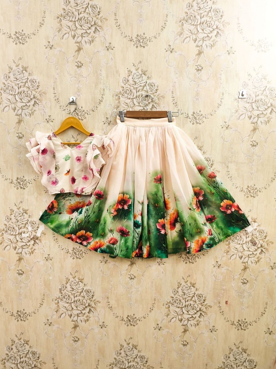 KALINI Girls Printed Ready to Wear Lehenga & thumbnail 4