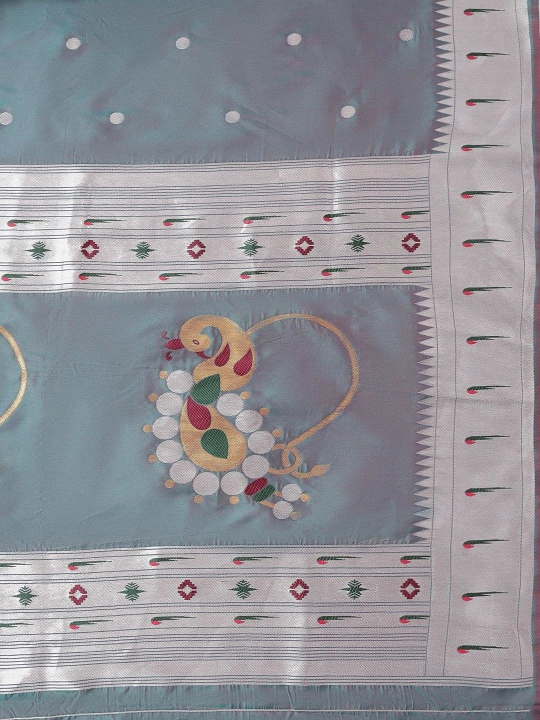 KALINI Women Polka Dot Zari Art Silk Paithani Saree thumbnail 7