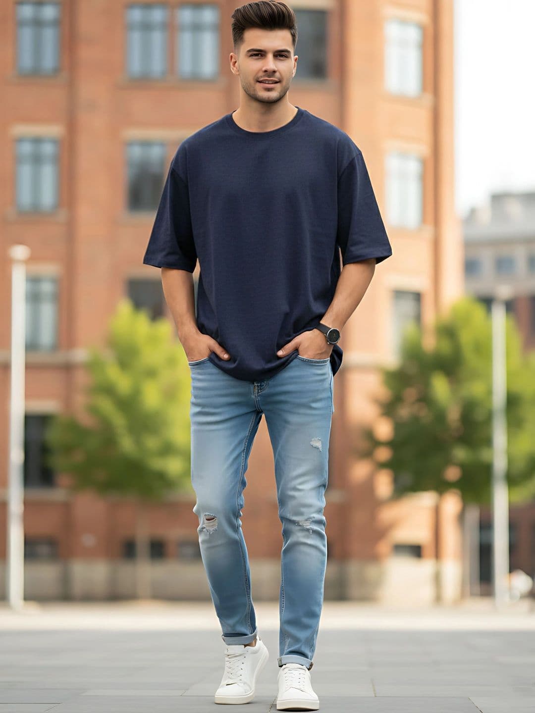 Moda Rapido Men Printed Drop-Shoulder Sleeves T-shirt thumbnail 2